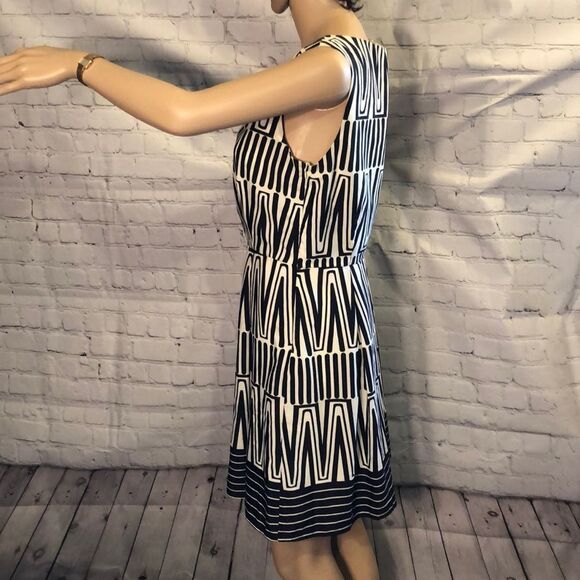 Pink Owl Geometric Print Dress 1950s Styling Juniors Size Medium - Picture 5 of 10